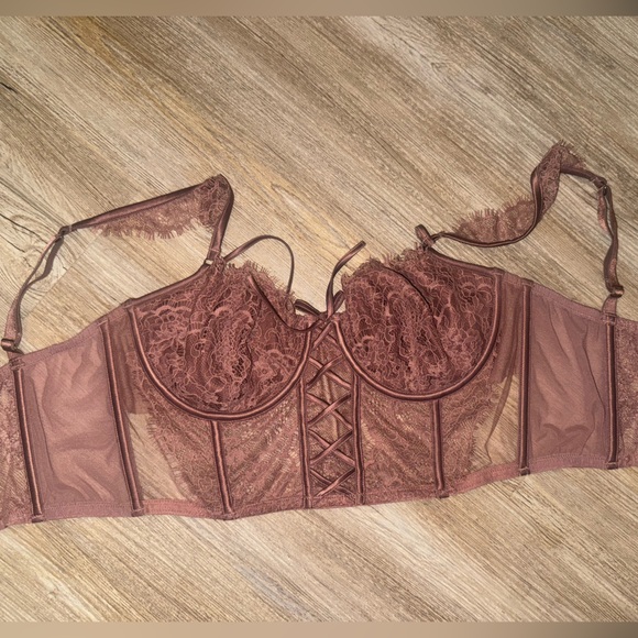 Victoria's Secret Other - Victoria's Secret Lace Longline Bustier Bralette in Dusty Mauve